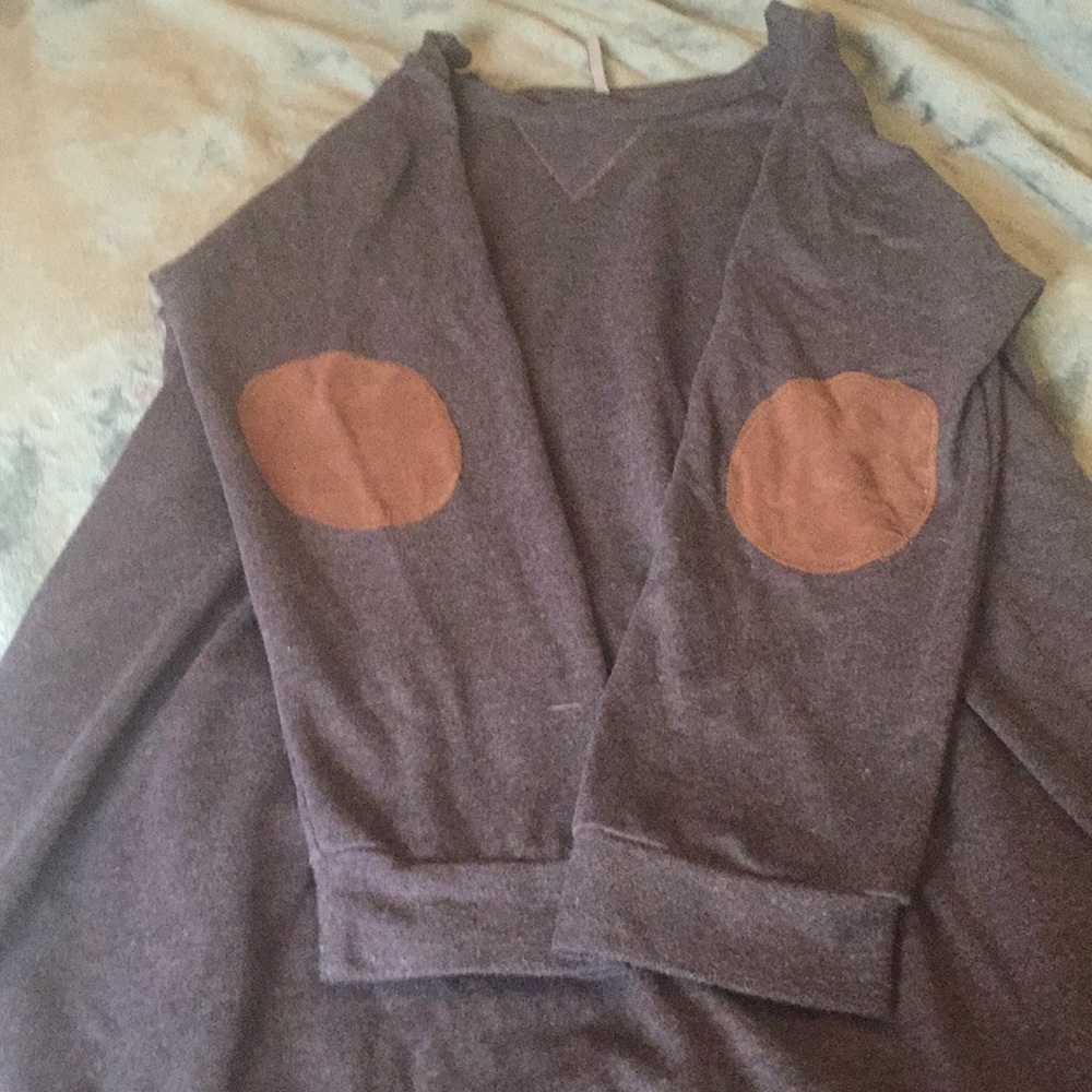 Purple Tunic With Brown Elbow Patches